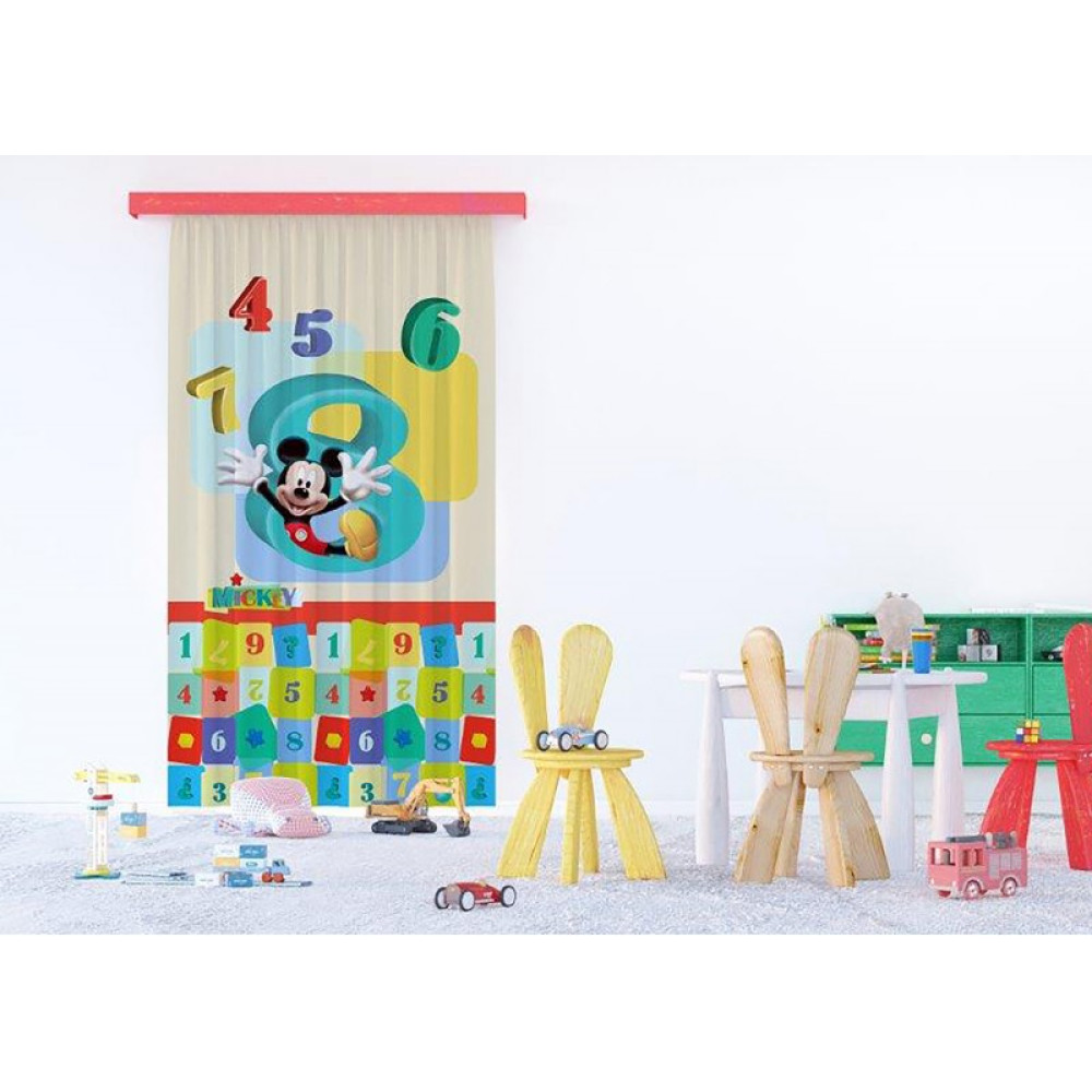 Mickey egér és a számok prémium blackout sötétítő gyerekszoba függöny - 140 cm x 245 cm 