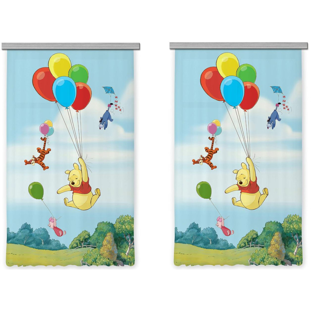 Micimackós álló gyerekfüggöny - 280 x 245 cm / 2 db-os szett