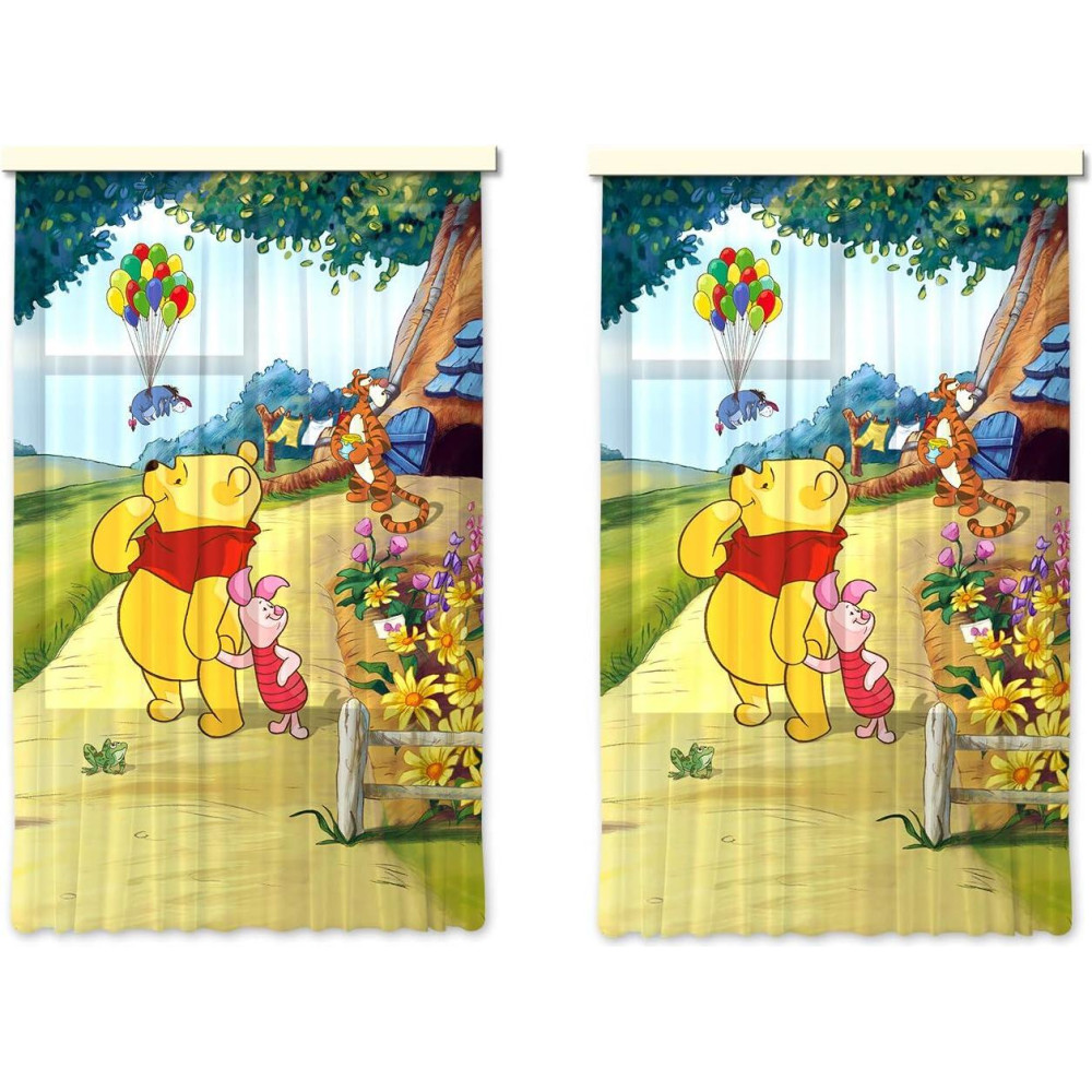 Micimackós álló függöny - 280 x 245 cm / 2 db-os szett