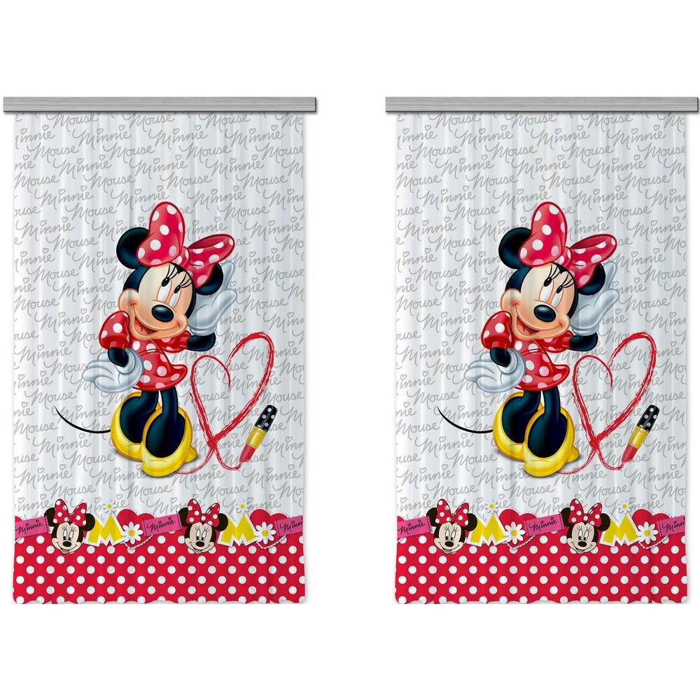 Minnie egeres piros álló függöny - 280 x 245 cm / 2 db-os szett