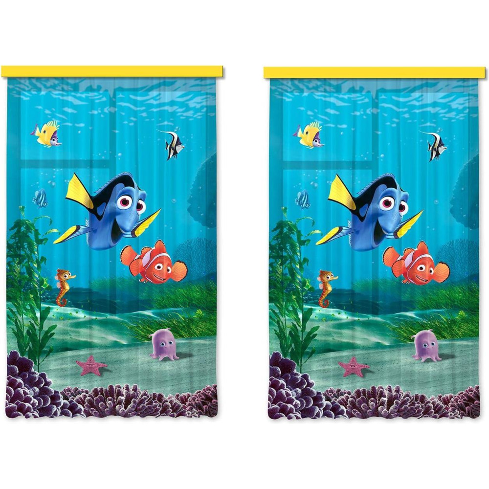 Némó és Szenilla nyomában álló függöny - 280 x 245 cm / 2 db-os szett