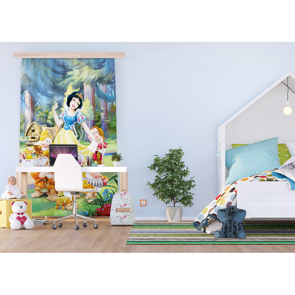 Hófehérke és a hét törpe prémium blackout sötétítő gyerekszoba függöny - 140 cm x 245 cm