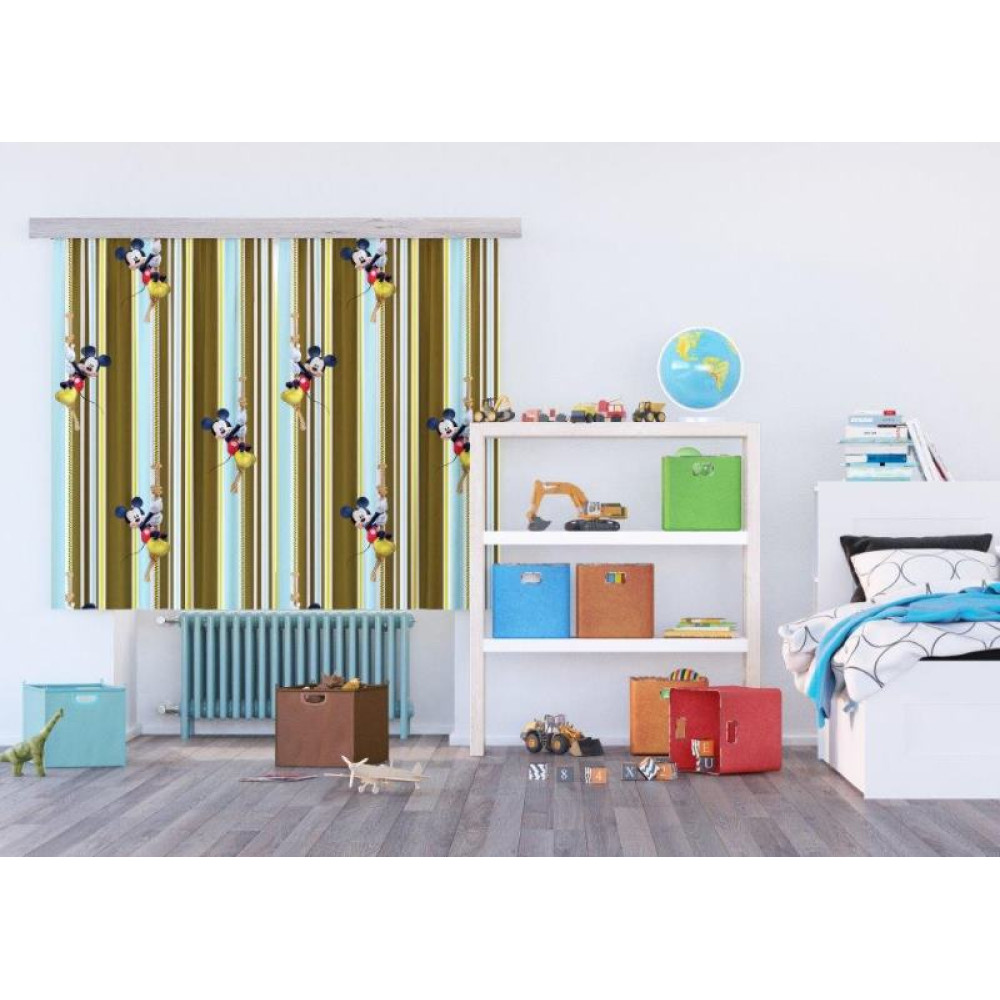 Mickey gyerek függöny, csíkos Mickey gyerek függöny, csíkos