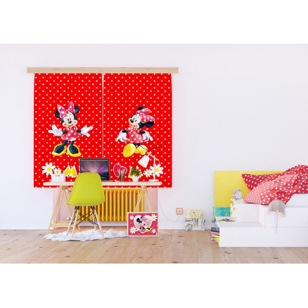 Minnie egeres, piros gyerekfüggöny Minnie egeres, piros gyerekfüggöny